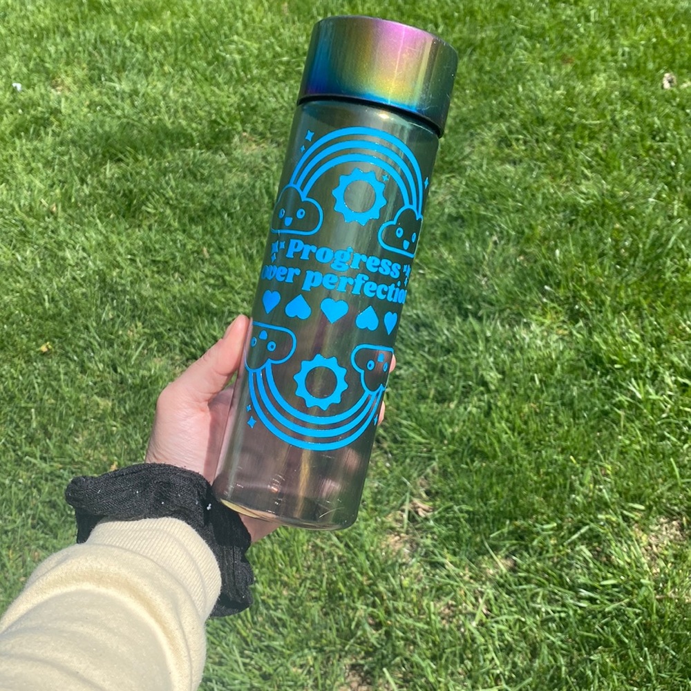 Progress over perfection holographic bottle 🌤️